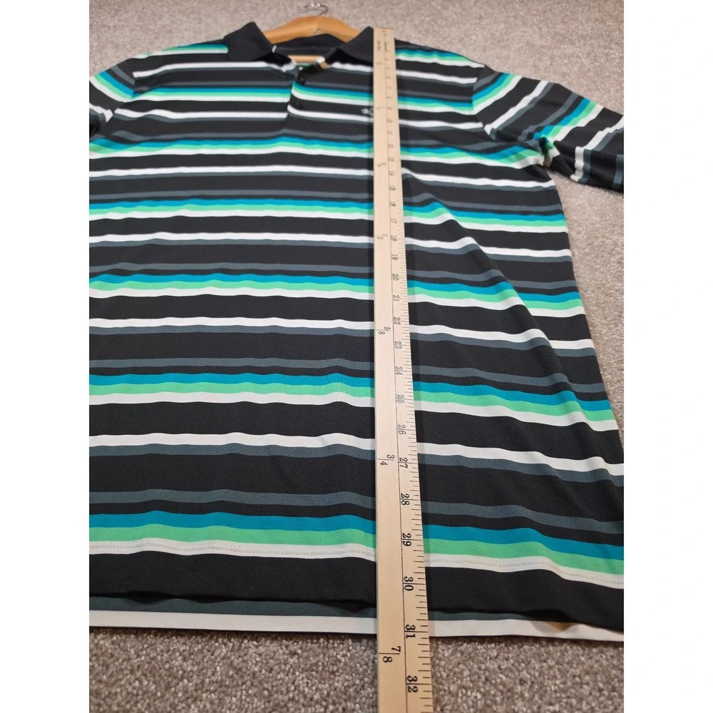 Nike Golf Tour Performance Dri-FIT Polo Shirt Mens Large Striped Thousand Oaks